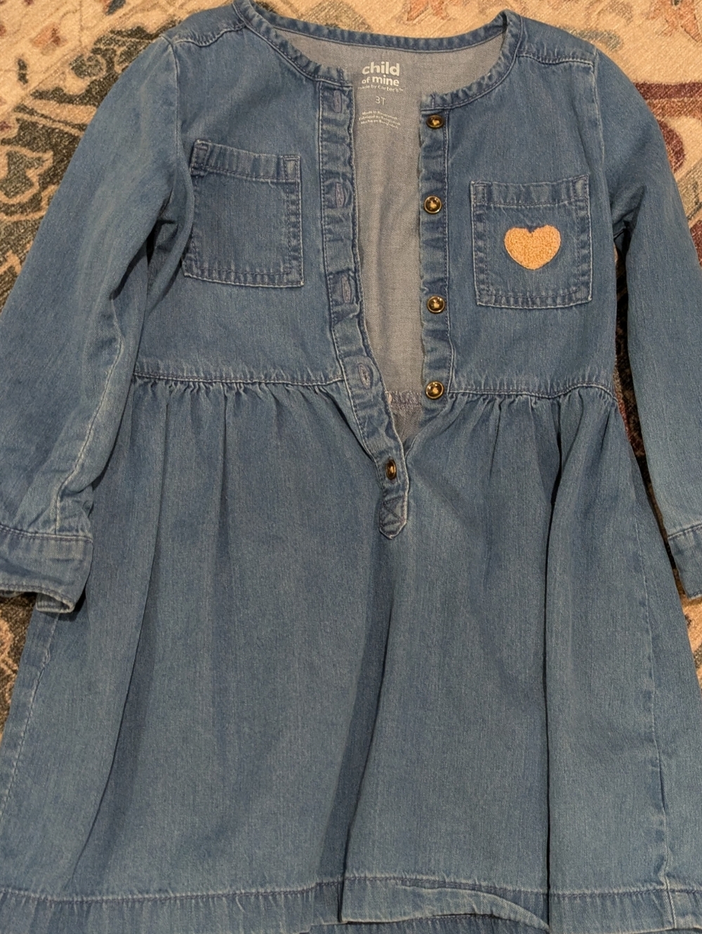 Carter's Blue Denim Dress with Heart Patch